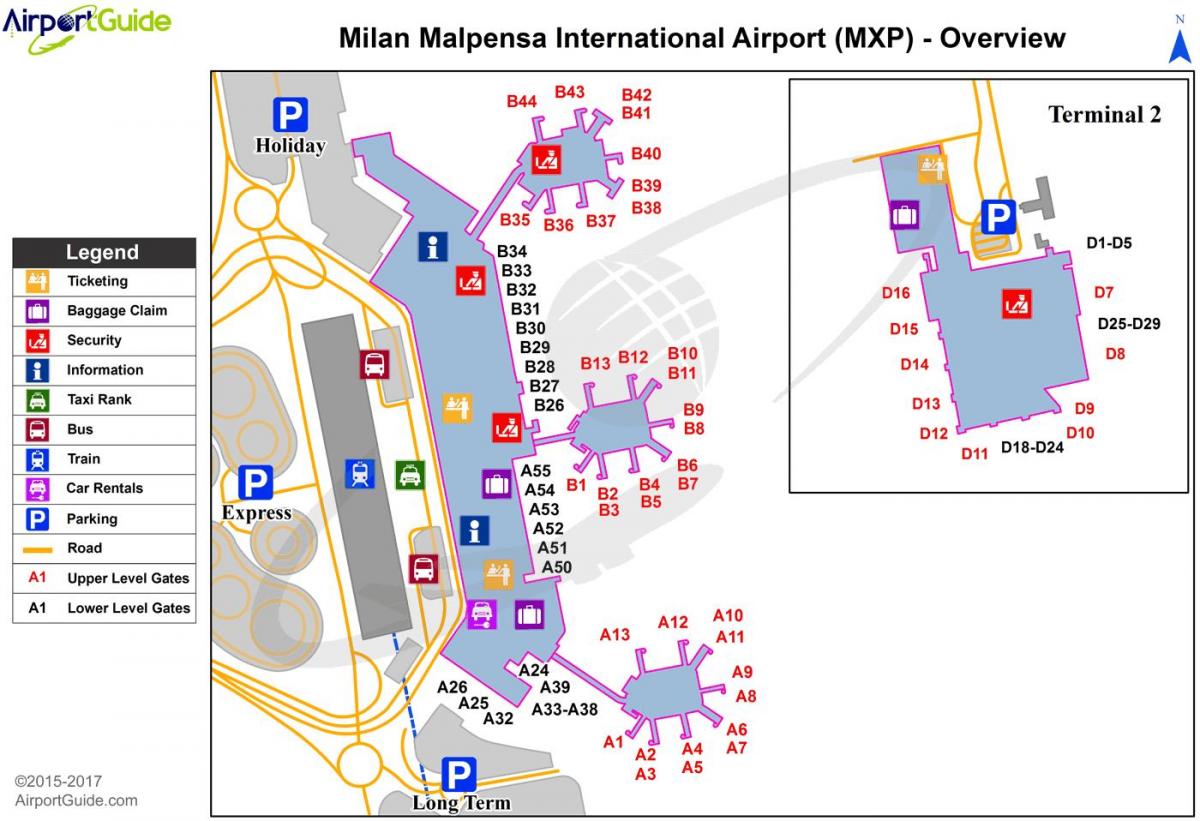 аеродром Милан Малпенса мапи