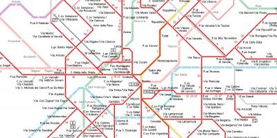 Трамвај у Милану мапи