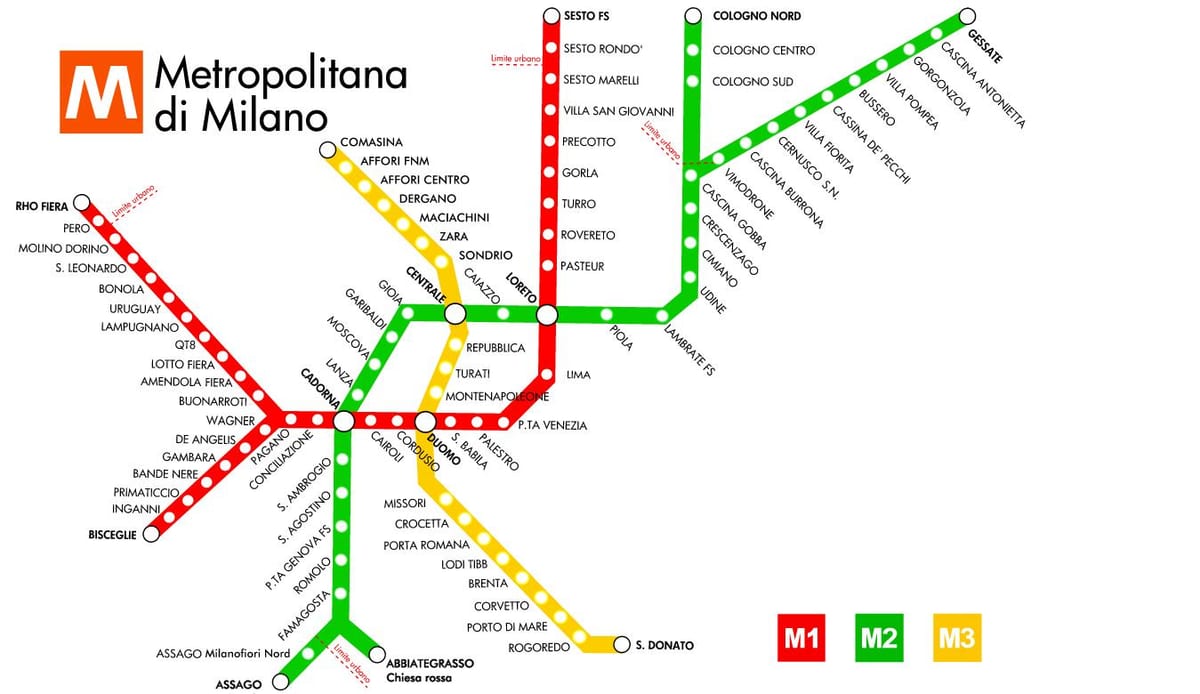 метро карта Милана