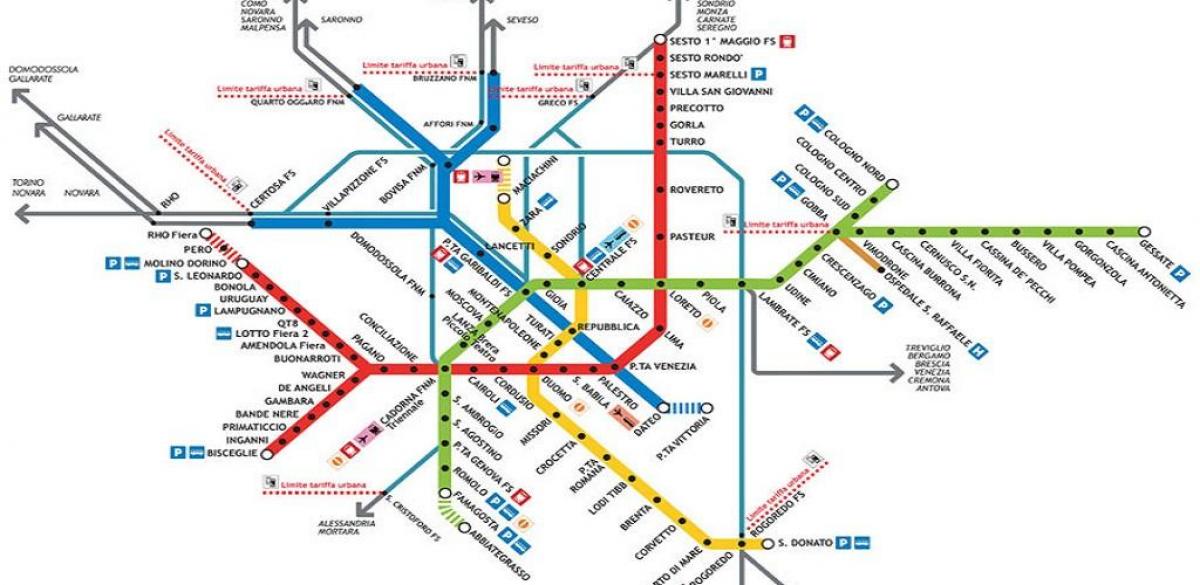 метро карта Милана