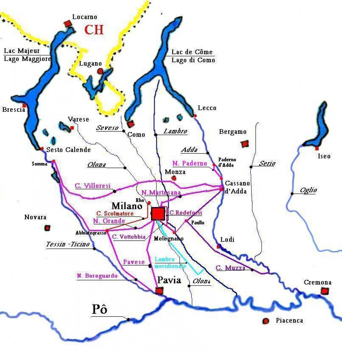 карта Милана Навильи округ