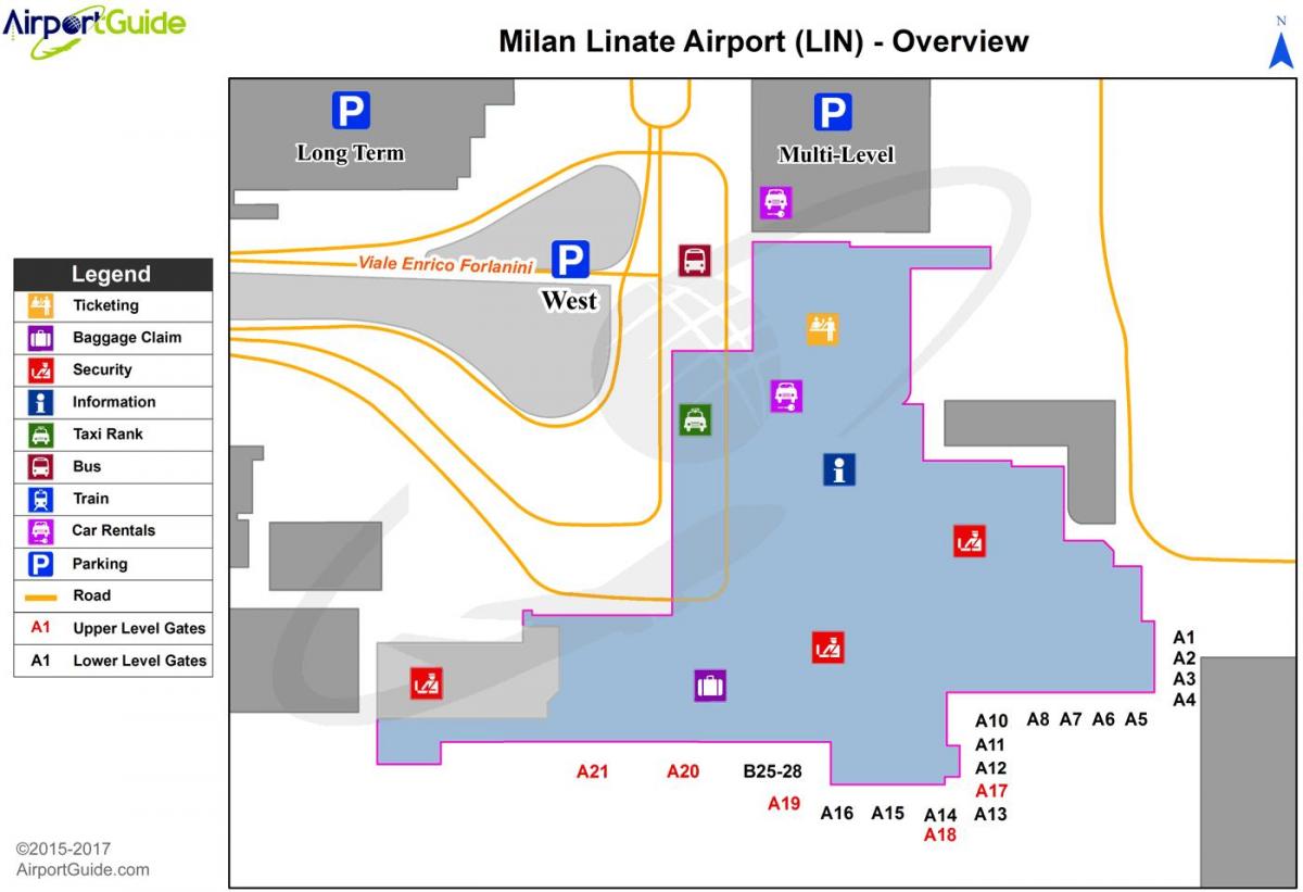 Милан Линате мапи