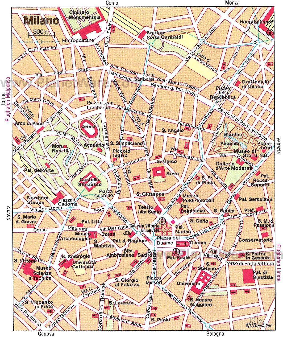 Милан Италија карта туриста