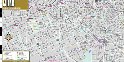 Карта улицама центра града Милан 